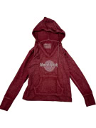 HARD ROCK CAFE Φούτερ Hoodie XS | Λεπτό Υφαντό | V-Neck | Μπορντό (Maroon)